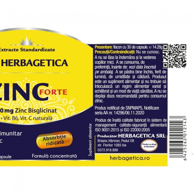 ZINC bisglicinat  FORTE, Herbagetica [3]