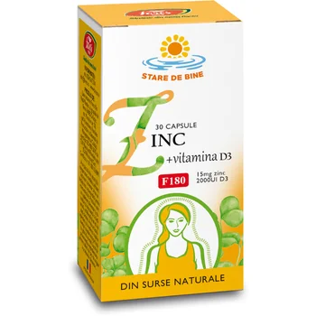 Zinc cu vitamina D3, 30 capsule, Fares [1]