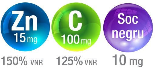 ZINC MAX + VITAMINA C si fructe de SOC negru, 30 comprimate, BioSunLine Helcor [2]
