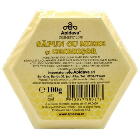 sapunuri - Sapun cu Miere si Cimbrisor, 100gr - APIDAVA