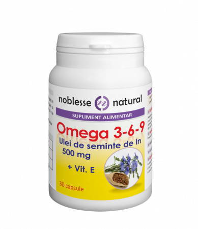 Laxativ - OMEGA 3 6 9 - Ulei de IN 500mg, 30 capsule moi, Noblesse Natural la Nana Plafar