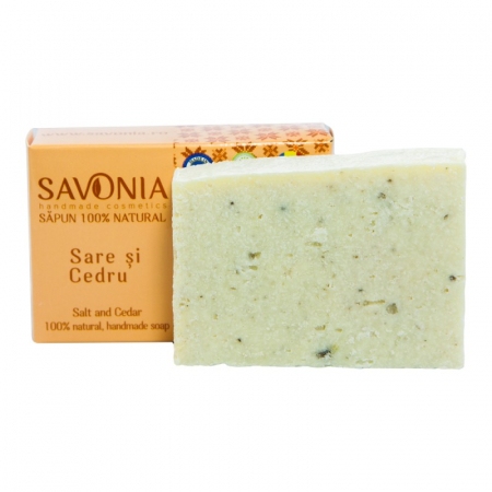 Sapun Natural Sare si Cedru, 90g, Savonia [1]