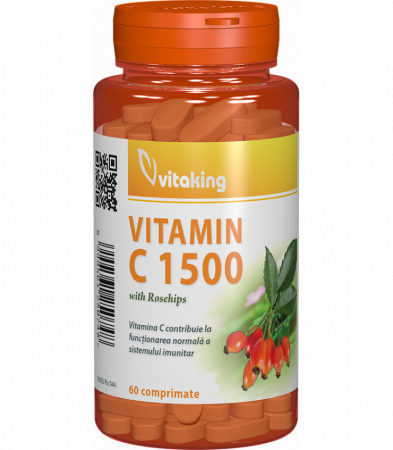 vitamine - Vitamina C 1500 mg cu macese - 60 comprimate, Vitaking
