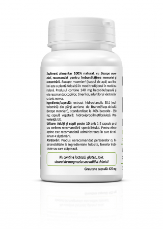 Bacopa monnieri, 30 capsule vegetale, Zenyth la Nana Plafar [1]