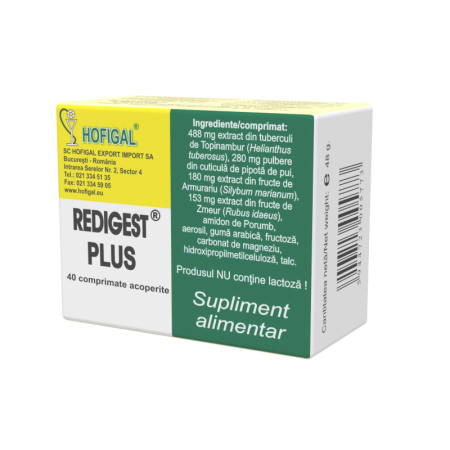 enzime digestive - REDIGEST® PLUS  sanatatea tubului digestiv, a cailor biliare si pancreatice, Hofigal