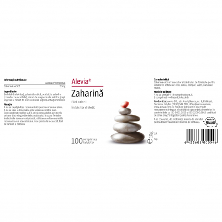 ZAHARINA, 100 comprimate, Alevia [1]