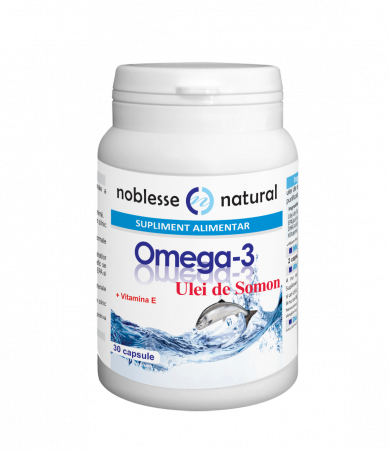 Dementa senila - OMEGA 3 Ulei de SOMON 1000mg si Vit E, 30 capsule, Noblesse Natural la Nana Plafar