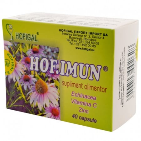 HOFIMUN cu ECHINACEA VITAMINA C ZINC, 40 capsule, Hofigal