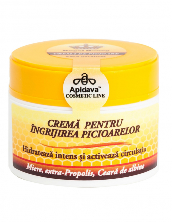 ingrijirea Picioarelor - Crema de picioare cu Miere, Unt de Shea, Propolis, Ceara de albine, 50ml - APIDAVA