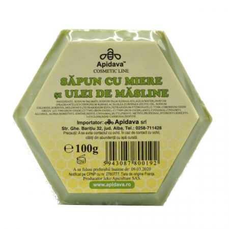 sapunuri - Sapun cu Miere si Ulei de Masline, 100gr - APIDAVA