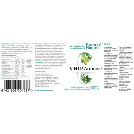 5 HTP Armonie, 240mg, 60 capsule, Rotta Natura [3]
