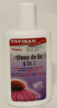 Lotiune de Fata 5 in 1 cu Echinacea, BIO, VIRGINIA, 70ml - FAVISAN