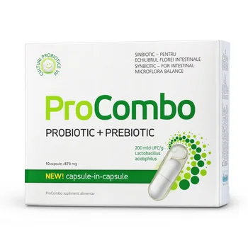 probiotice, prebiotice, simbiotice - Probiotic si Prebiotic ProCombo, 10 capsule, Vitaslim