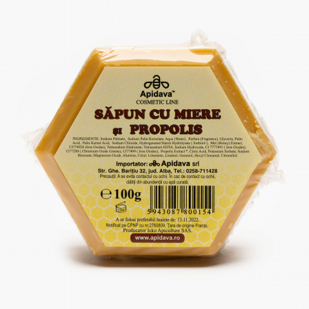 Sapun cu Miere si Propolis, 100gr - APIDAVA