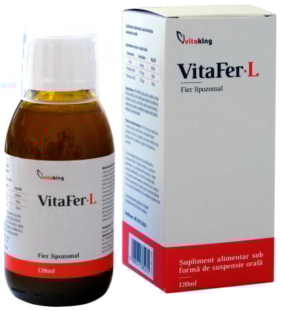 VITAMINE SI MINERALE - FIER LIPOZOMAL  VITAFER-L cu Vitaminele B6 și B12 - 120 ml, Vitaking