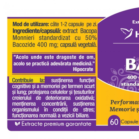 BACOPA MONNIERI 500mg Herbagetica la Nana Plafar [1]