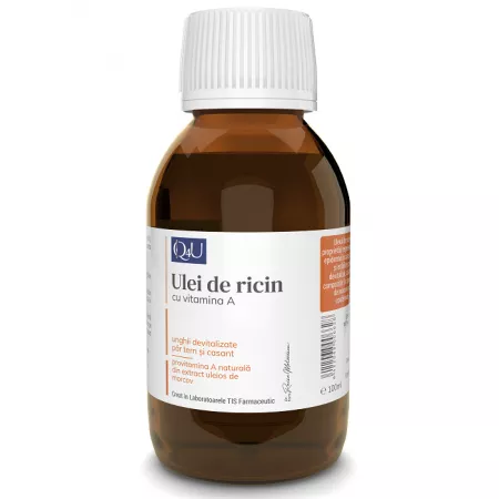 ingrijirea Corpului - Ulei de ricin cu Vitamina A Q4U, 100 ml, Tis Farmaceutic