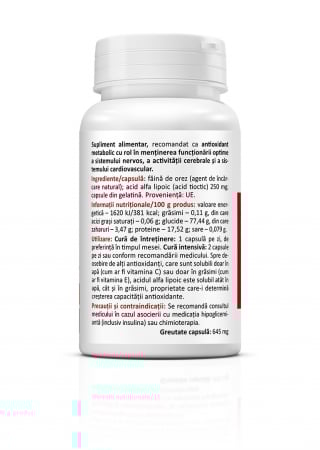 ALPHA LIPOIC ACID 250 mg, 60 capsule, Zenyth [1]