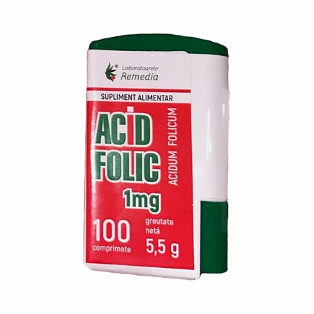 Acid Folic 1 mg, dispenser 100 capsule, REMEDIA