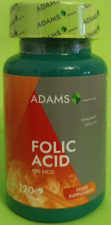 Imunitate adulti - ACID FOLIC (vitaminaB9) 400mcg, Adams Supplements