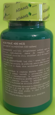 ACID FOLIC (vitaminaB9) 400mcg, Adams Supplements [2]