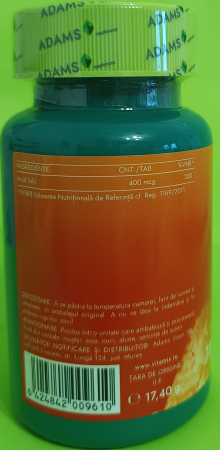 ACID FOLIC (vitaminaB9) 400mcg, Adams Supplements [1]
