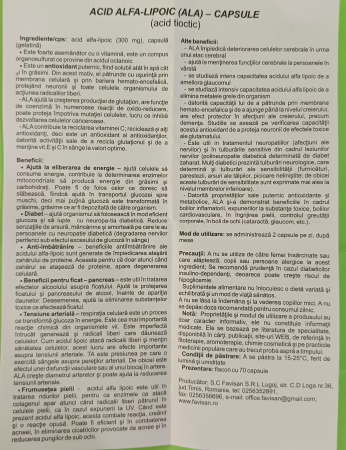 Acid Alfa-Lipoic Favisan, 70 capsule [4]