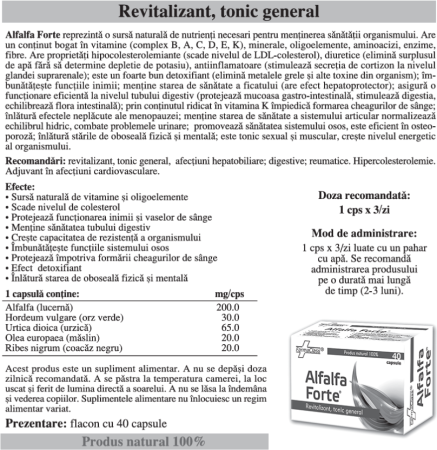 ALFALFA FORTE, 40 capsule, FarmaClass  la Nana Plafar [1]
