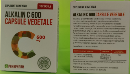 ALKALIN C 600 mg pentru IMUNITATE, 30 capsule, Parapharm [1]