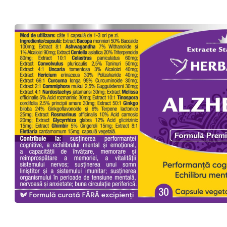 ALZHEIMED,capsule, Herbagetica la Nana Plafar [1]