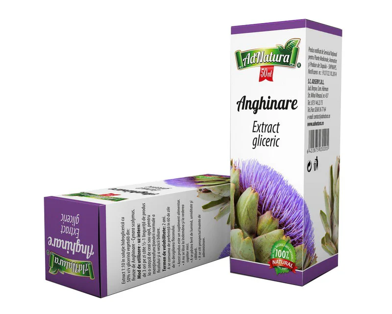 SUPLIMENTE PENTRU ADULTI - ANGHINARE, ARMURARIU EXTRACTE GLICERICE FARA ALCOOL 50ml AdNatura la Nana Plafar