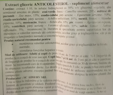 ANTIBALONARE ANTICOLESTEROL EXTRACTE GLICERICE fara ALCOOL 50ML AdNatura la nana Plafar [2]