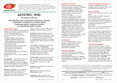 Antistres N140, 60 capsule, Fares  la Nana Plafar [2]