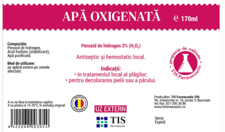 APA OXIGENATA, 3%, 170 ml, Tis Farmaceutic la Nana Plafar [1]
