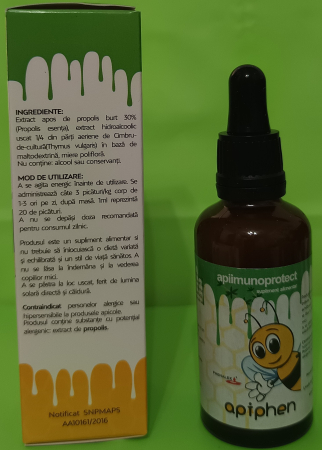 APIIMUNOPROTECT  APIPHEN intarirea imunitatii copii, 50ml, Phenalex la Nana Plafar [3]