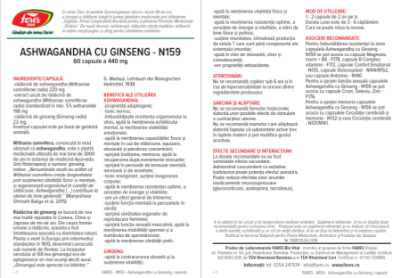 Ashwagandha cu ginseng, 60 capsule, Fares la Nana Plafar [2]