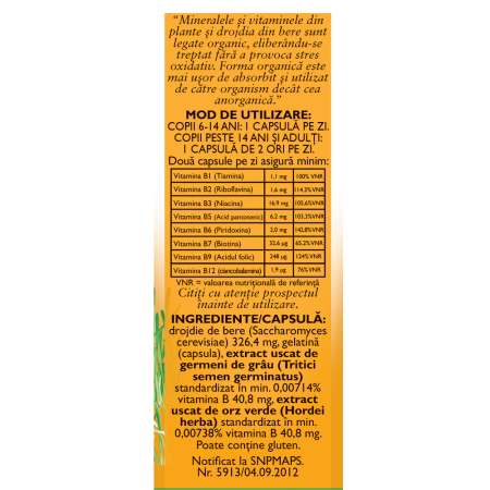 B COMPLEX VITAMINE NATURALE, F172, 60 capsule, Fares la Nana Plafar [1]