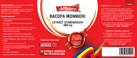 BACOPA MONNIERI EXTRACT 400mg, AdNatura   la Nana Plafar [2]