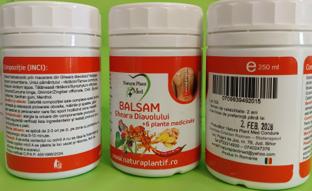BALSAM Gheara Diavolului + 6 plante medicinale,  250 ml, Natura Plant la Nana Plafar [1]