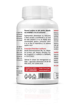 BERBERINA 500 mg, 60 capsule, Zenyth la Nana Plafar [3]