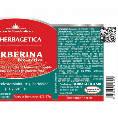BERBERINA Bio Activa 300mg, Herbagetica [2]