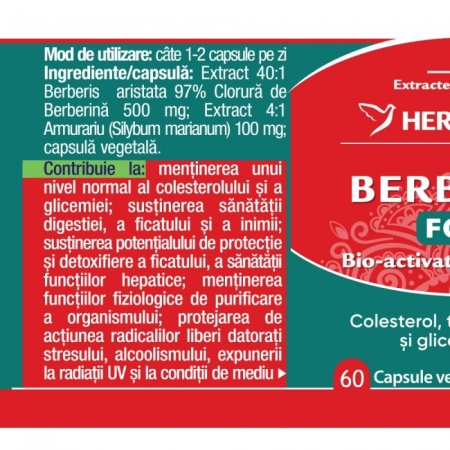 BERBERINA FORTE 500mg HERBAGETICA la Nana Plafar [1]