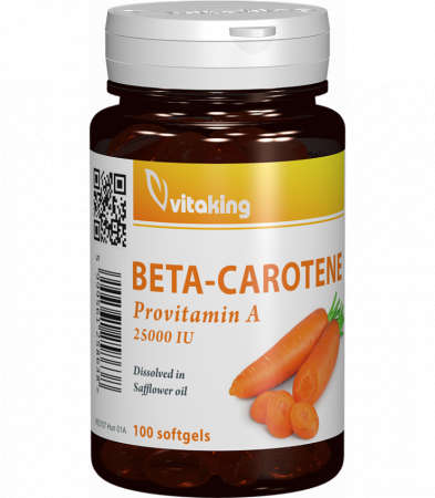 degenerescenta maculara - Betacaroten natural, 25000 UI, 100 capsule gelatinoase, Vitaking