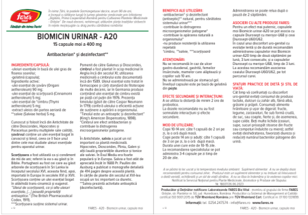 Biomicin urinar A20, 15 capsule, Fares [2]
