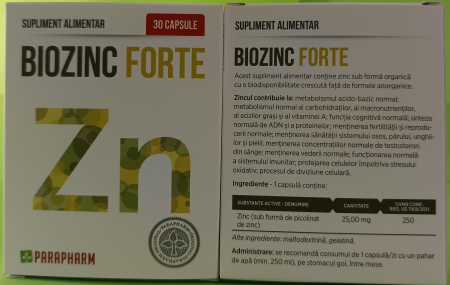 BioZINC FORTE, 30 capsule, Parapharm la Nana Plafar [1]