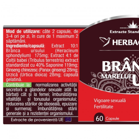 BRANCA MARELUI URS 60 capsule Herbagetica la Nana Plafar [1]