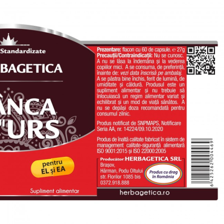 BRANCA MARELUI URS 60 capsule Herbagetica la Nana Plafar [2]