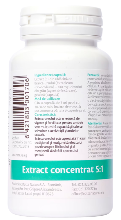 BRANCA URSULUI extract 60 capsule, Rotta Natura la Nana Plafar [1]
