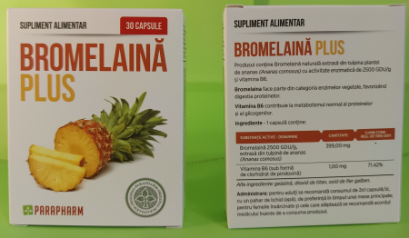 BROMELAINA PLUS  ENZIME DIGESTIVE, 30 capsule Parapharm [1]