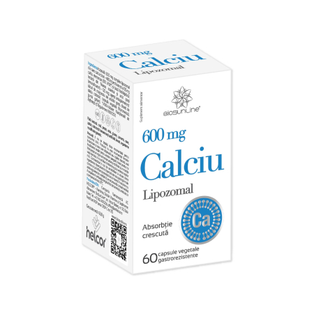 Articulatii si sistemul osos - Calciu Lipozomal, 600 mg, 60 capsule vegetale gastrorezistente, BioSunLine la Nana Plafar